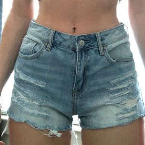 Blue distressed jeans